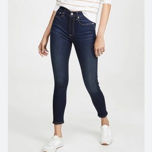 RAG & BONE Nina High Rise Ankle Skinny Jeans 28 Carmen Dark Wash Blue Denim